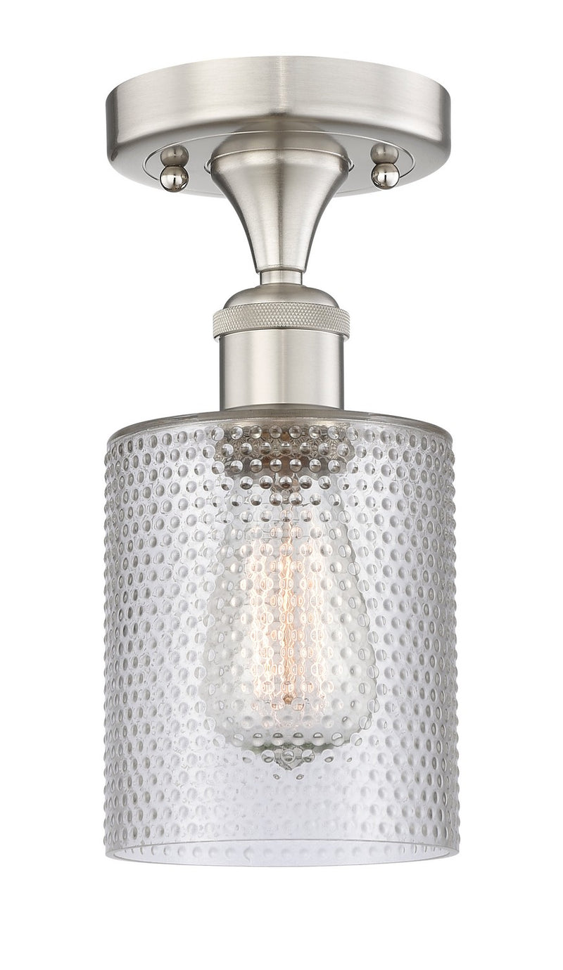 Innovations 616-1F-SN-G112 One Light Semi-Flush Mount, Brushed Satin Nickel