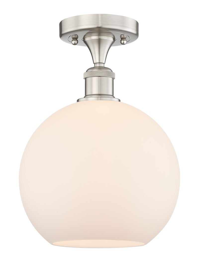 Innovations 616-1F-SN-G121-10 One Light Semi-Flush Mount, Brushed Satin Nickel