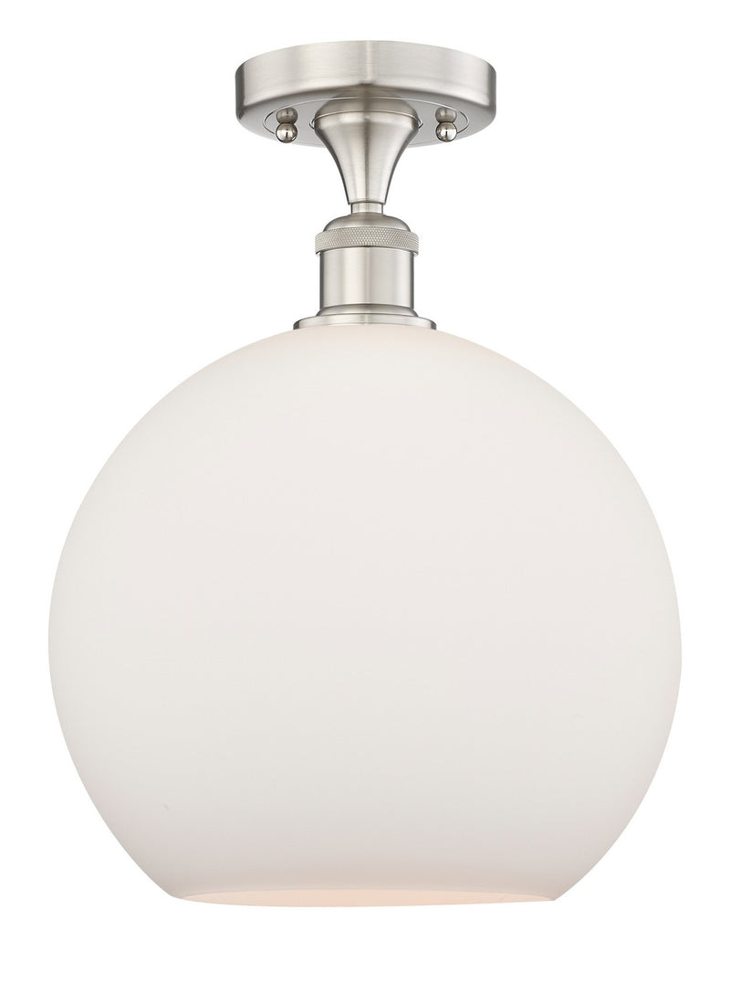 Innovations 616-1F-SN-G121-12 One Light Semi-Flush Mount, Brushed Satin Nickel
