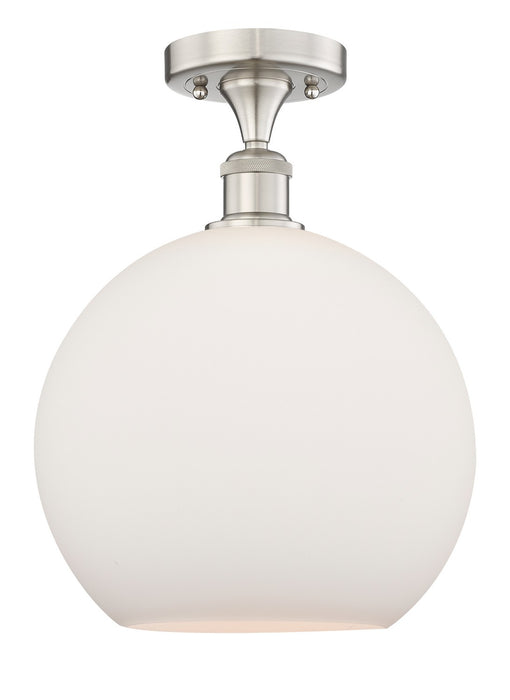 Innovations 616-1F-SN-G121-12 One Light Semi-Flush Mount, Brushed Satin Nickel