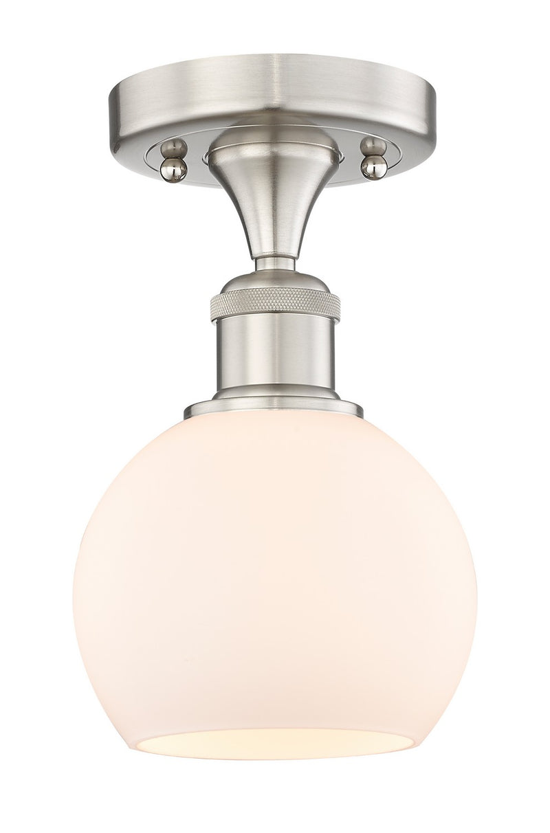 Innovations 616-1F-SN-G121-6 One Light Semi-Flush Mount, Brushed Satin Nickel