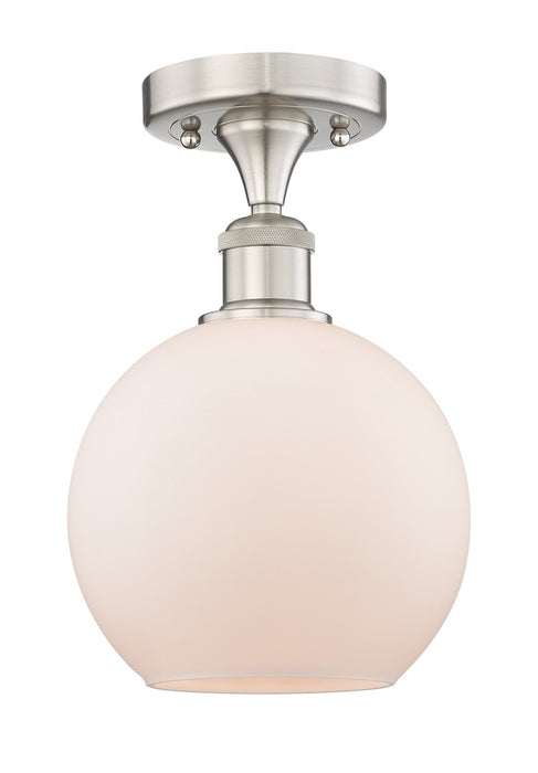 Innovations 616-1F-SN-G121-8 One Light Semi-Flush Mount, Brushed Satin Nickel