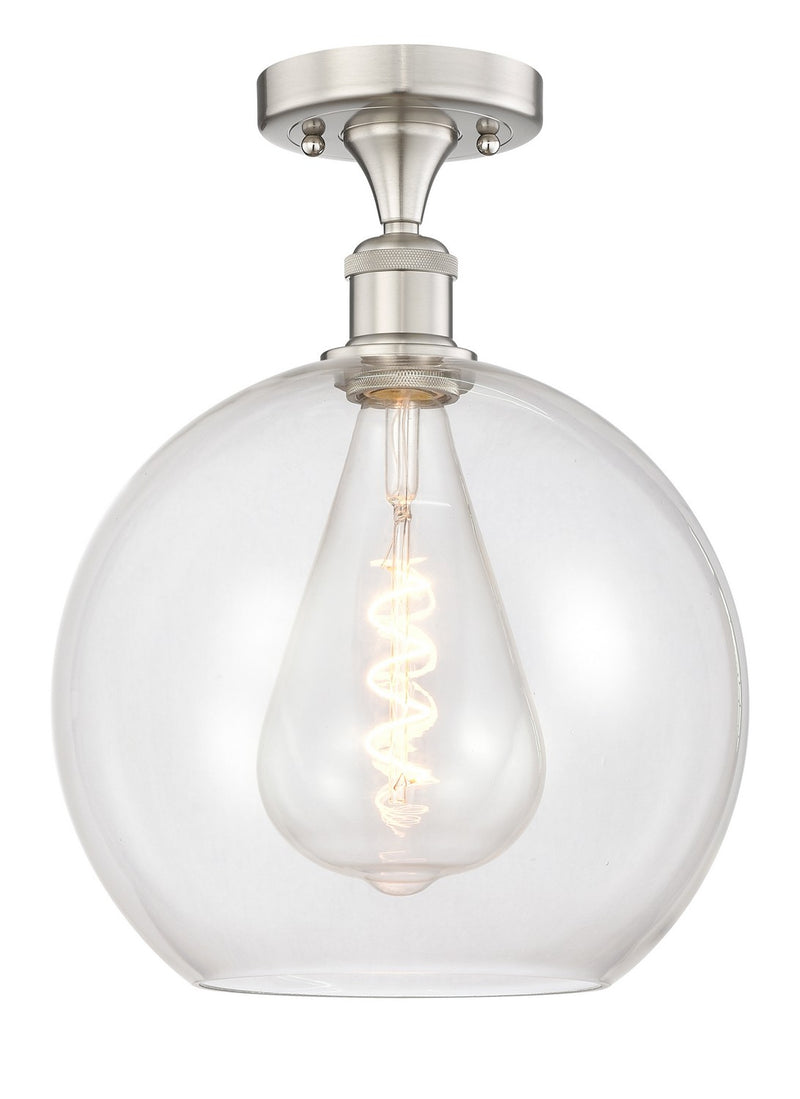 Innovations 616-1F-SN-G122-12 One Light Semi-Flush Mount, Brushed Satin Nickel