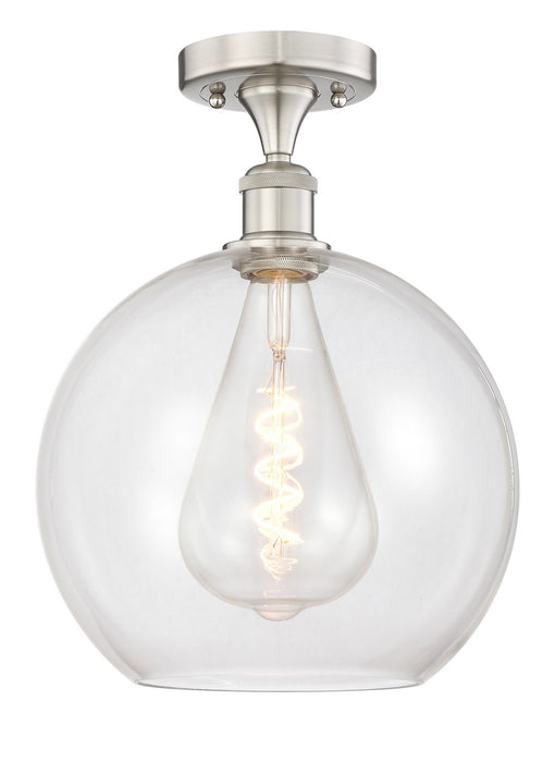 Innovations 616-1F-SN-G122-12 One Light Semi-Flush Mount, Brushed Satin Nickel