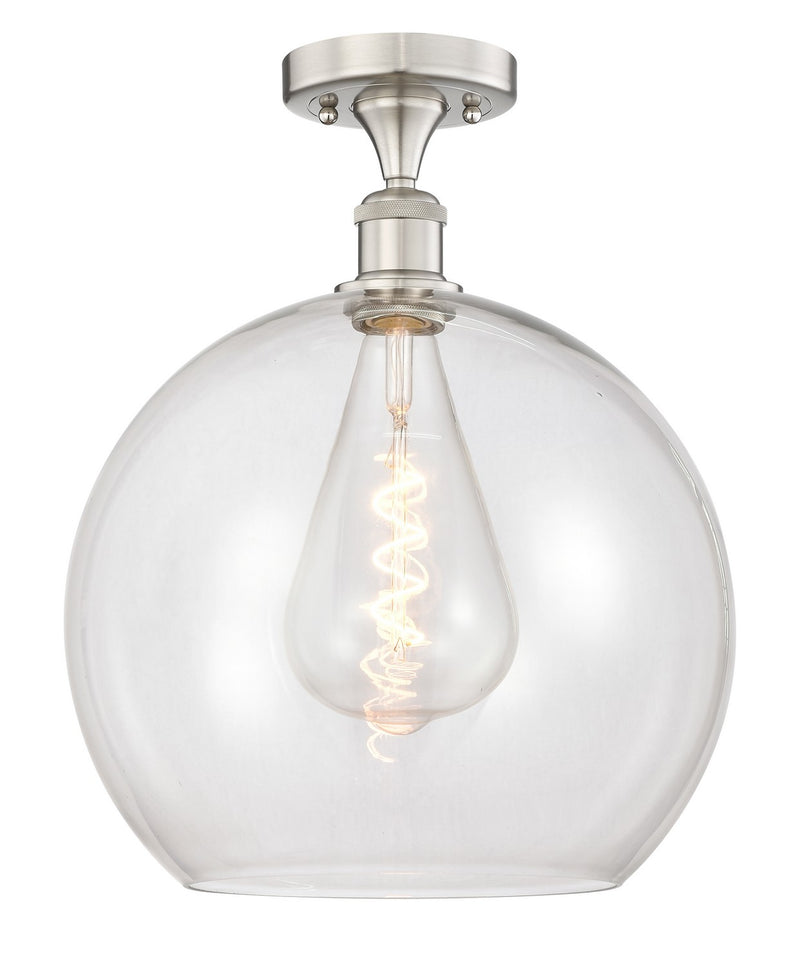 Innovations 616-1F-SN-G122-14 One Light Semi-Flush Mount, Brushed Satin Nickel