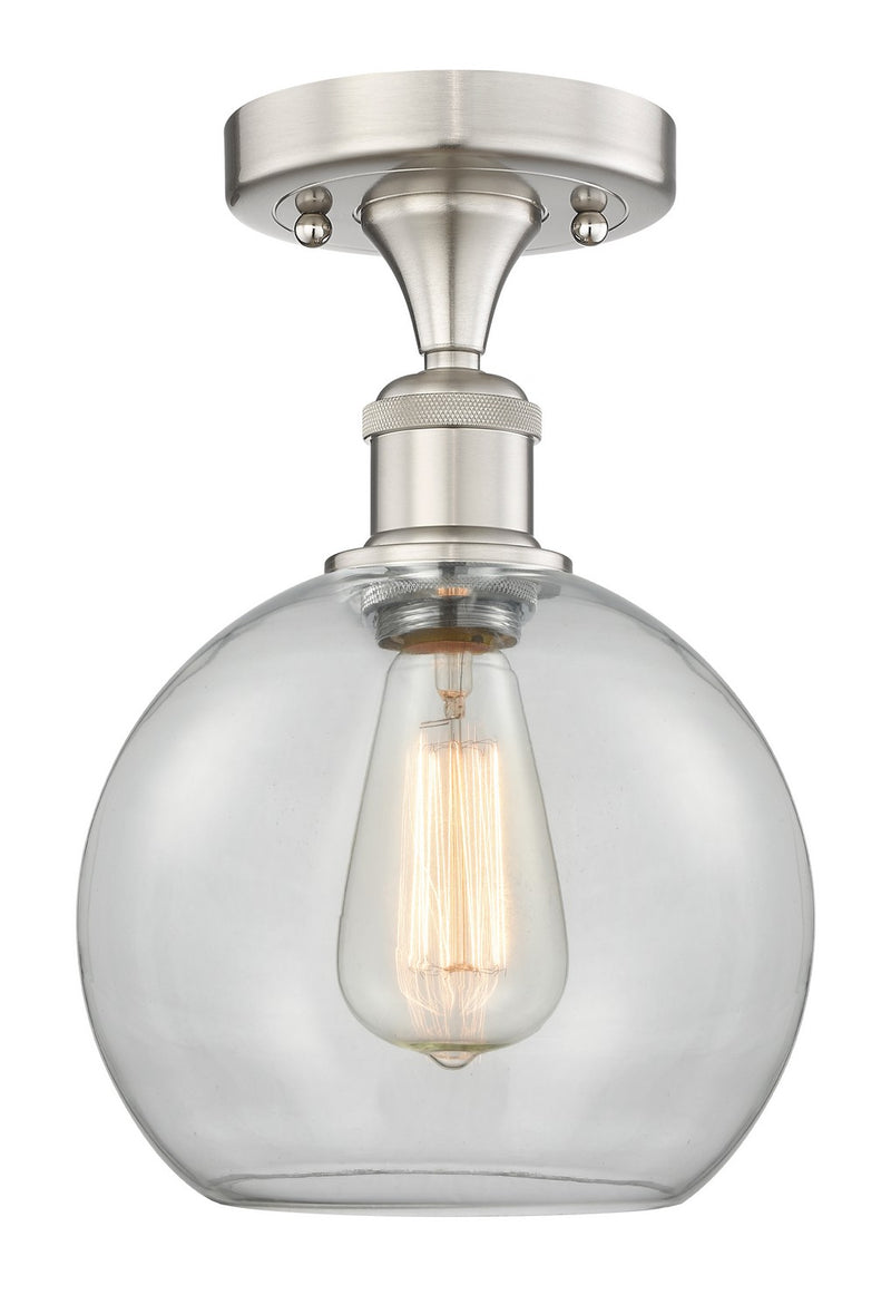 Innovations 616-1F-SN-G122-8 One Light Semi-Flush Mount, Brushed Satin Nickel