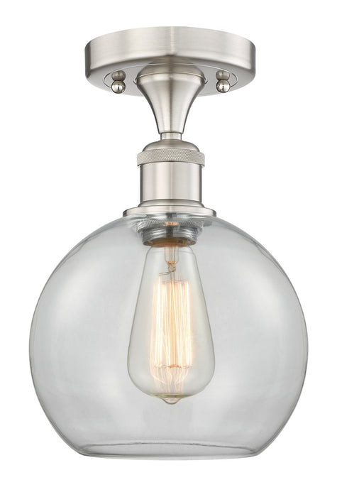 Innovations 616-1F-SN-G122-8 One Light Semi-Flush Mount, Brushed Satin Nickel