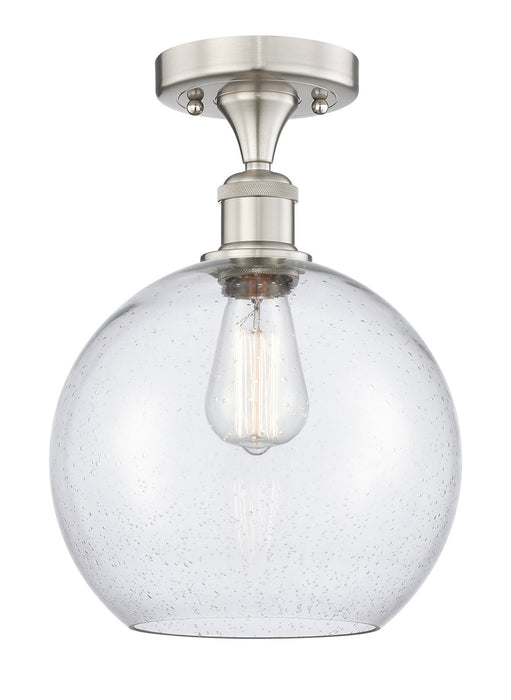 Innovations 616-1F-SN-G124-10 One Light Semi-Flush Mount, Brushed Satin Nickel