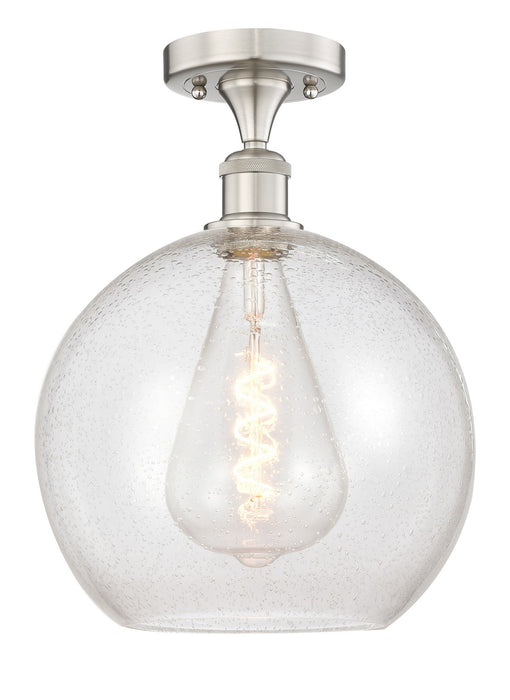 Innovations 616-1F-SN-G124-12 One Light Semi-Flush Mount, Brushed Satin Nickel