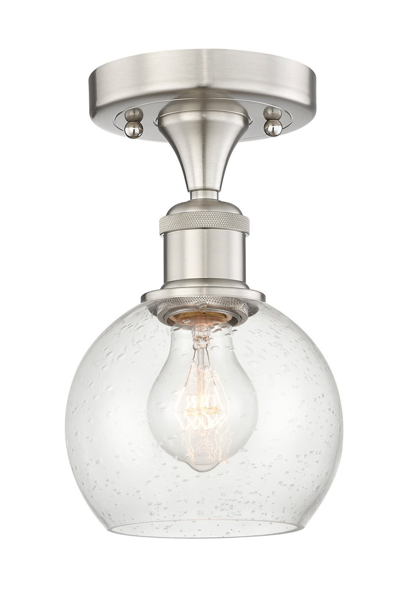 Innovations 616-1F-SN-G124-6 One Light Semi-Flush Mount, Brushed Satin Nickel