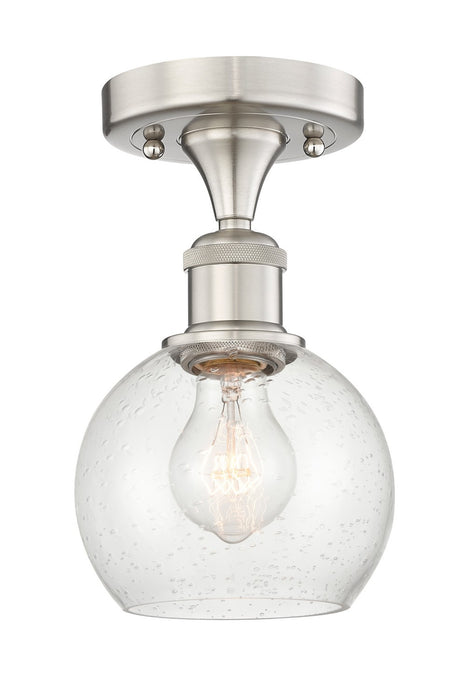 Innovations 616-1F-SN-G124-6 One Light Semi-Flush Mount, Brushed Satin Nickel