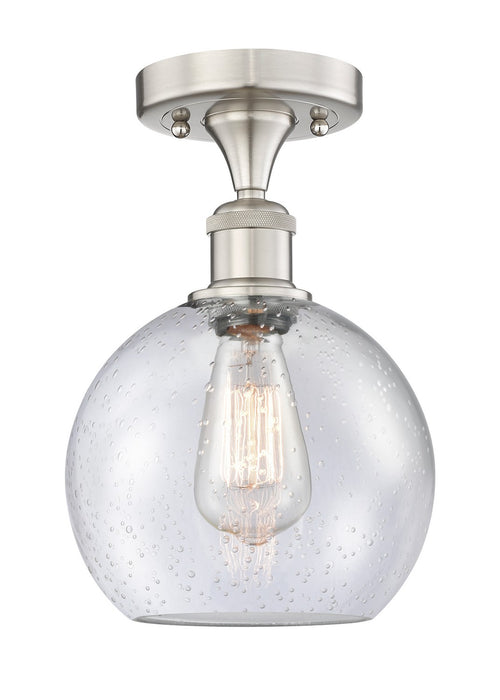 Innovations 616-1F-SN-G124-8 One Light Semi-Flush Mount, Brushed Satin Nickel