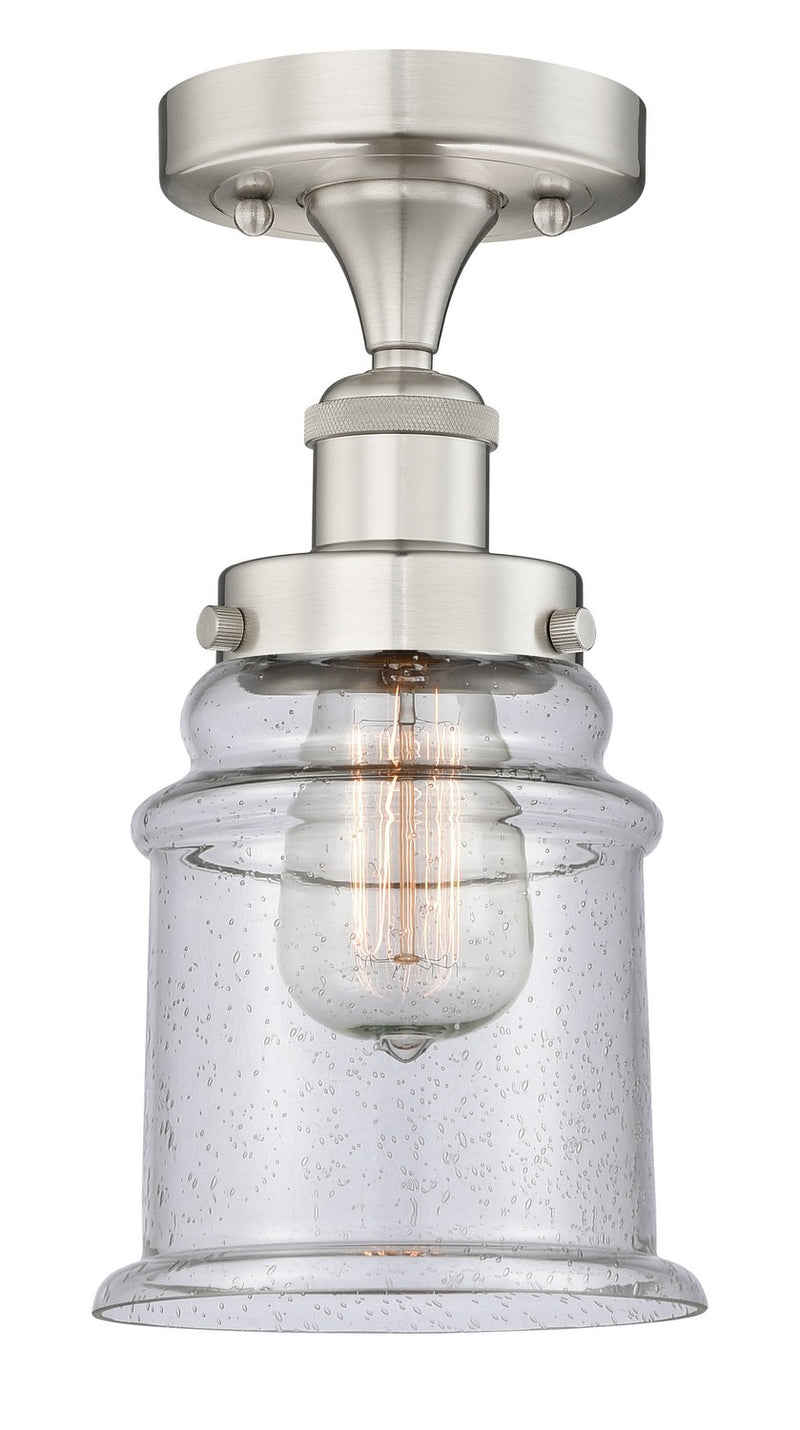 Innovations 616-1F-SN-G184 One Light Semi-Flush Mount, Brushed Satin Nickel