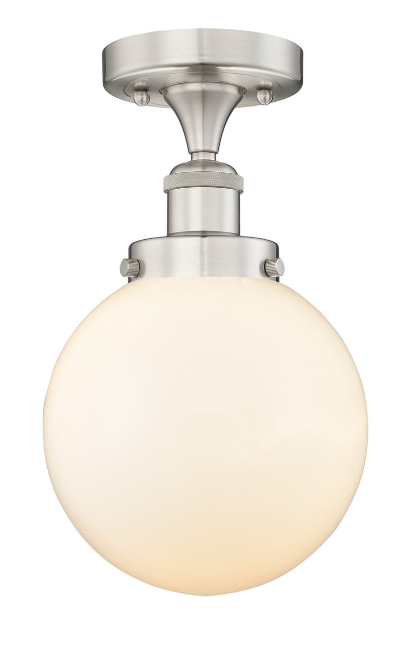 Innovations 616-1F-SN-G201-8 One Light Semi-Flush Mount, Brushed Satin Nickel