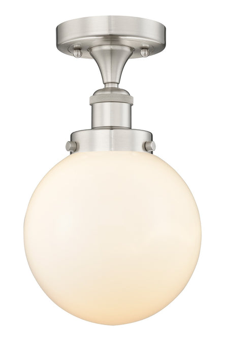 Innovations 616-1F-SN-G201-8 One Light Semi-Flush Mount, Brushed Satin Nickel