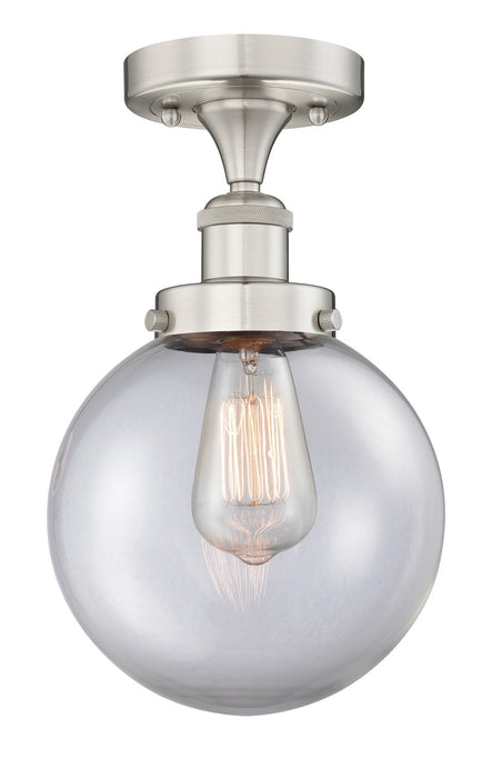 Innovations 616-1F-SN-G202-8 One Light Semi-Flush Mount, Brushed Satin Nickel