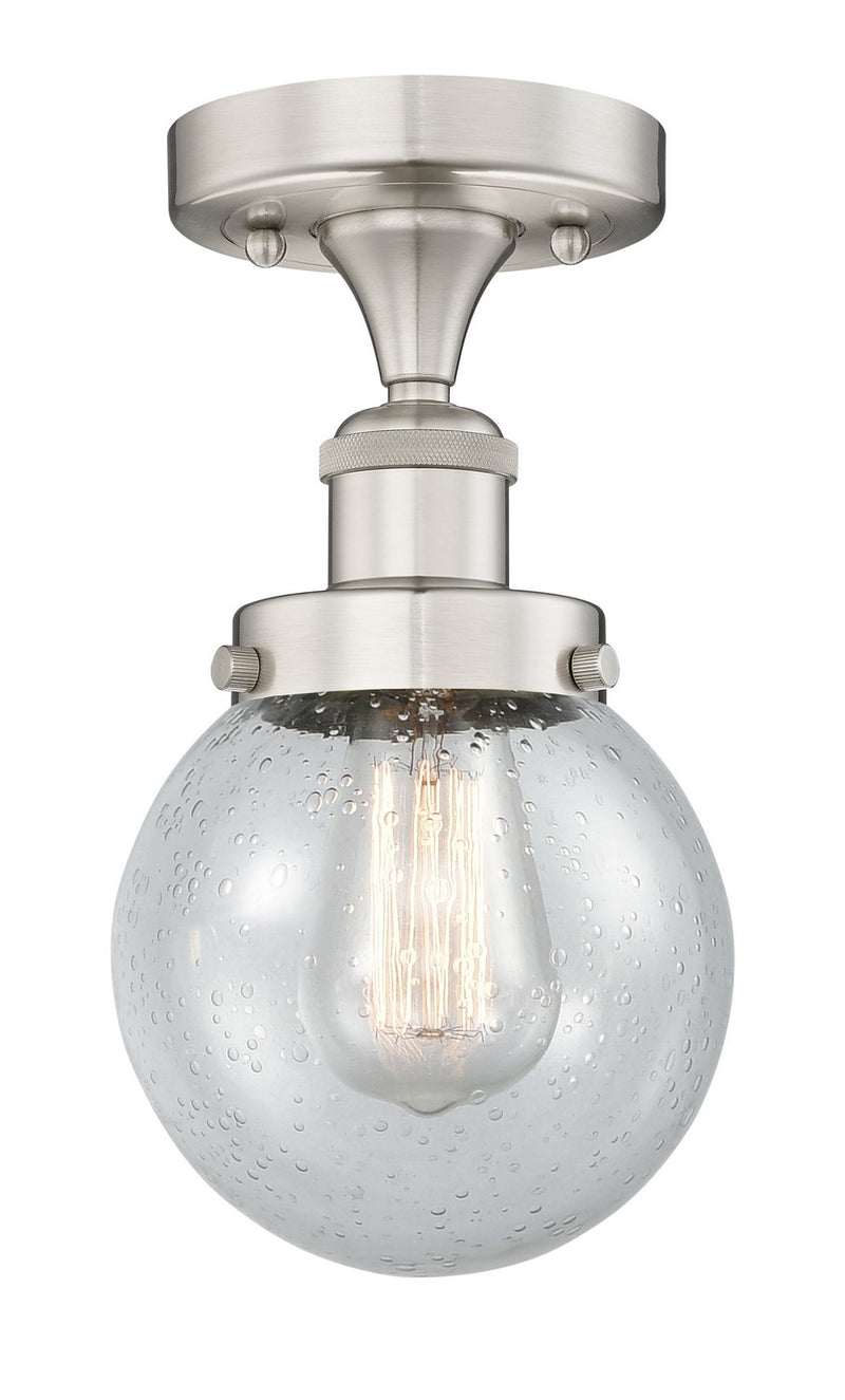 Innovations 616-1F-SN-G204-6 One Light Semi-Flush Mount, Brushed Satin Nickel