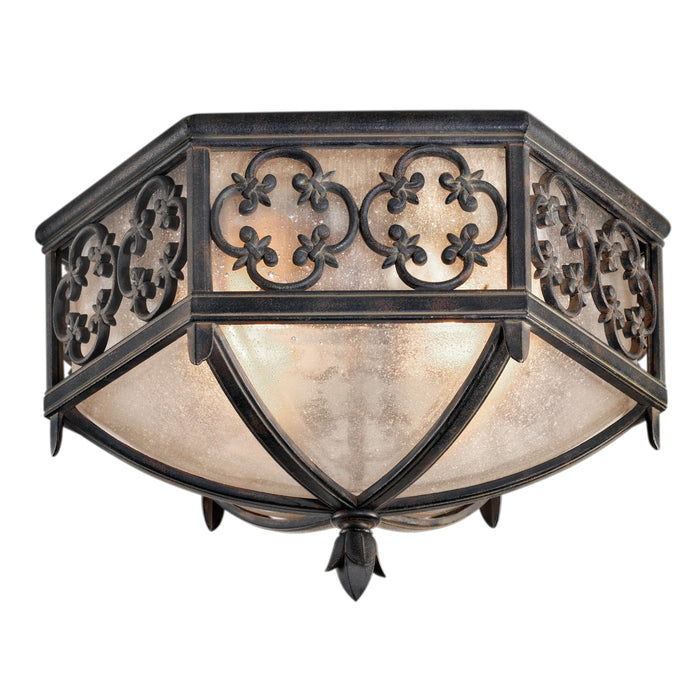 Fine Art 324882ST Two Light Outdoor Flush Mount, Black