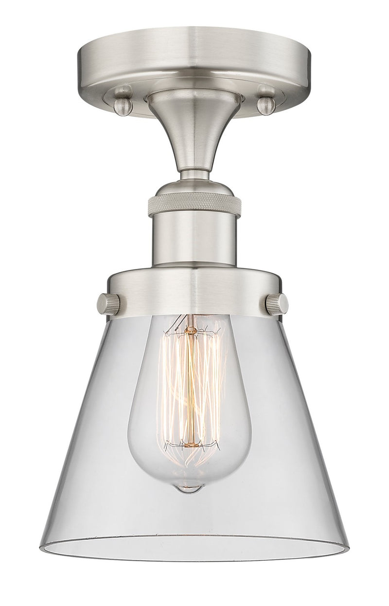 Innovations 616-1F-SN-G62 One Light Semi-Flush Mount, Brushed Satin Nickel