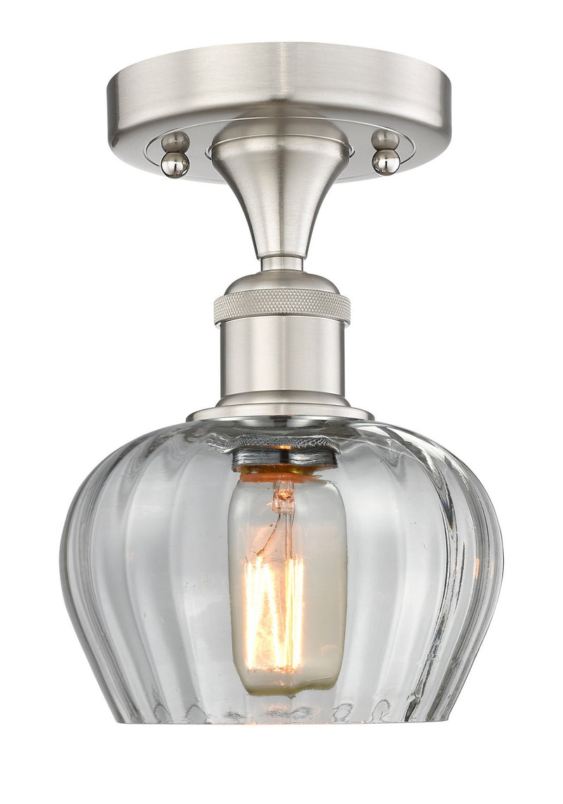 Innovations 616-1F-SN-G92 One Light Semi-Flush Mount, Brushed Satin Nickel