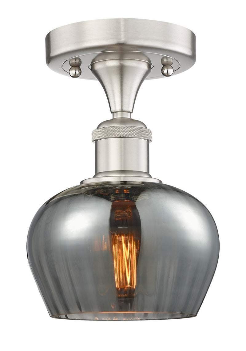 Innovations 616-1F-SN-G93 One Light Semi-Flush Mount, Brushed Satin Nickel