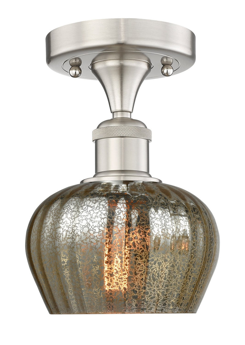 Innovations 616-1F-SN-G96 One Light Semi-Flush Mount, Brushed Satin Nickel
