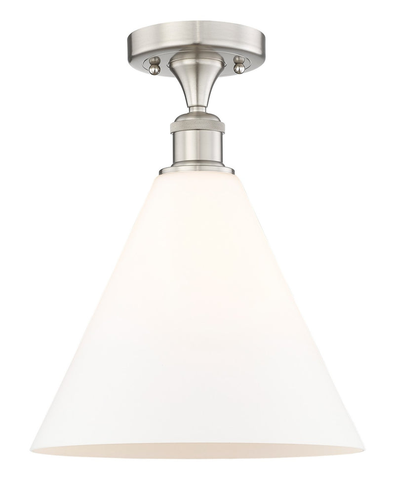 Innovations 616-1F-SN-GBC-121 One Light Semi-Flush Mount, Brushed Satin Nickel