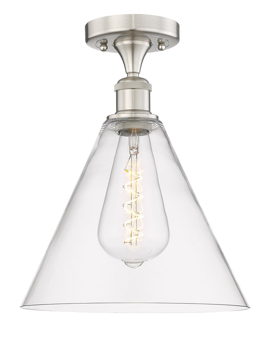 Innovations 616-1F-SN-GBC-122 One Light Semi-Flush Mount, Brushed Satin Nickel