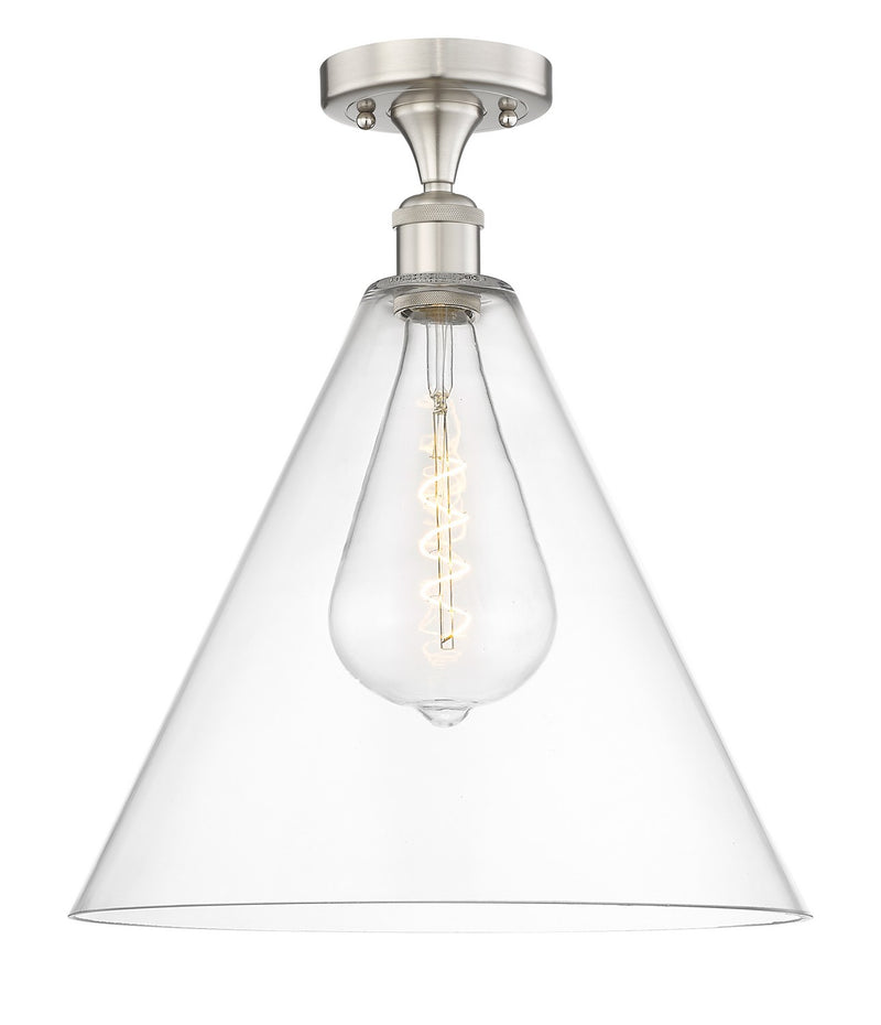 Innovations 616-1F-SN-GBC-162 One Light Semi-Flush Mount, Brushed Satin Nickel