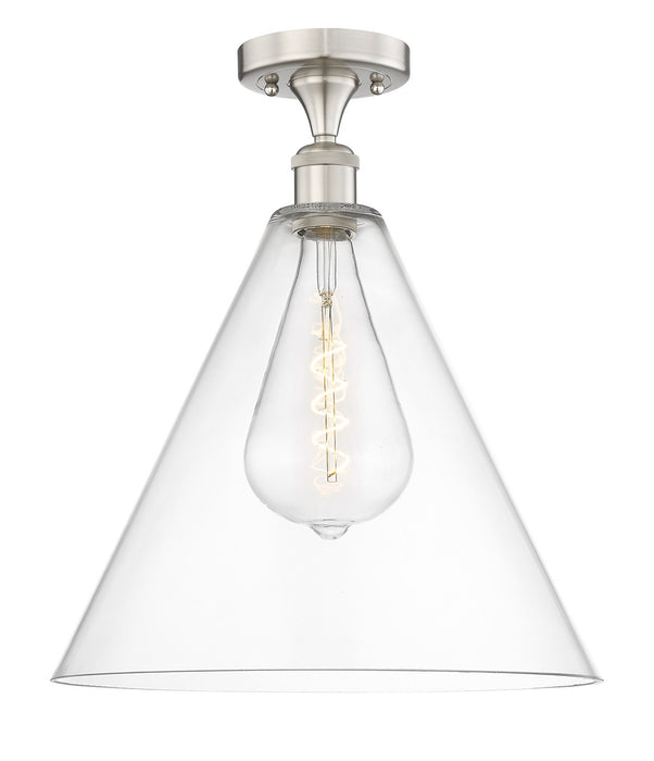 Innovations 616-1F-SN-GBC-162 One Light Semi-Flush Mount, Brushed Satin Nickel