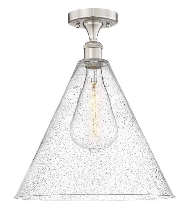 Innovations 616-1F-SN-GBC-164 One Light Semi-Flush Mount, Brushed Satin Nickel