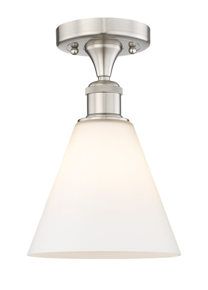 Innovations 616-1F-SN-GBC-81 One Light Semi-Flush Mount, Brushed Satin Nickel