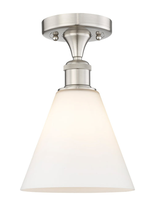 Innovations 616-1F-SN-GBC-81 One Light Semi-Flush Mount, Brushed Satin Nickel