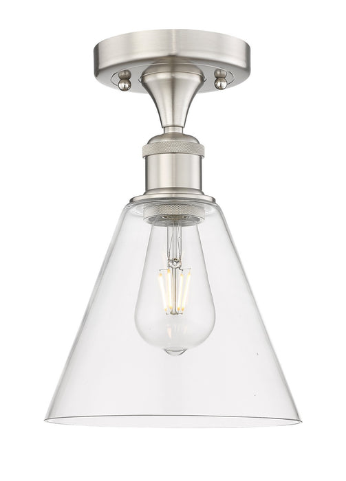 Innovations 616-1F-SN-GBC-82 One Light Semi-Flush Mount, Brushed Satin Nickel