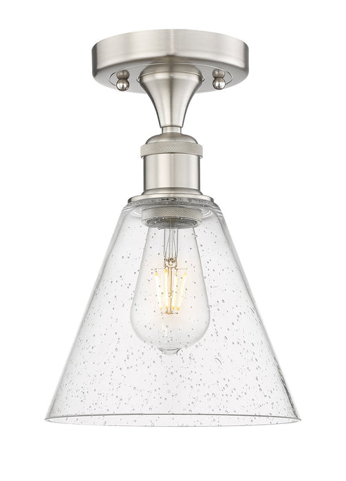 Innovations 616-1F-SN-GBC-84 One Light Semi-Flush Mount, Brushed Satin Nickel