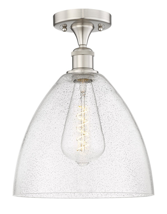 Innovations 616-1F-SN-GBD-124 One Light Semi-Flush Mount, Brushed Satin Nickel