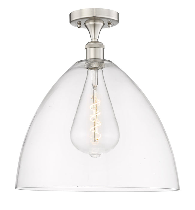 Innovations 616-1F-SN-GBD-162 One Light Semi-Flush Mount, Brushed Satin Nickel