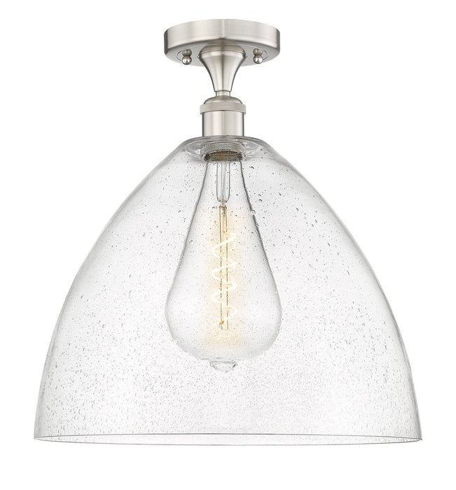 Innovations 616-1F-SN-GBD-164 One Light Semi-Flush Mount, Brushed Satin Nickel