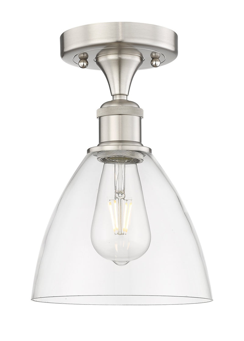 Innovations 616-1F-SN-GBD-752 One Light Semi-Flush Mount, Brushed Satin Nickel