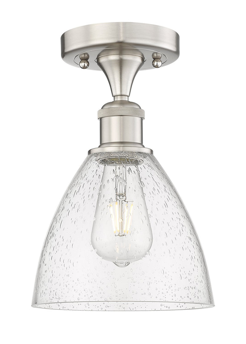 Innovations 616-1F-SN-GBD-754 One Light Semi-Flush Mount, Brushed Satin Nickel