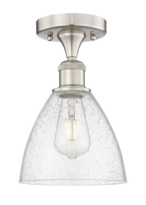 Innovations 616-1F-SN-GBD-754 One Light Semi-Flush Mount, Brushed Satin Nickel