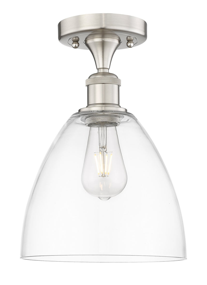 Innovations 616-1F-SN-GBD-92 One Light Semi-Flush Mount, Brushed Satin Nickel