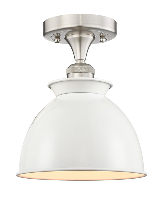 Innovations 616-1F-SN-M14-W One Light Semi-Flush Mount, Brushed Satin Nickel