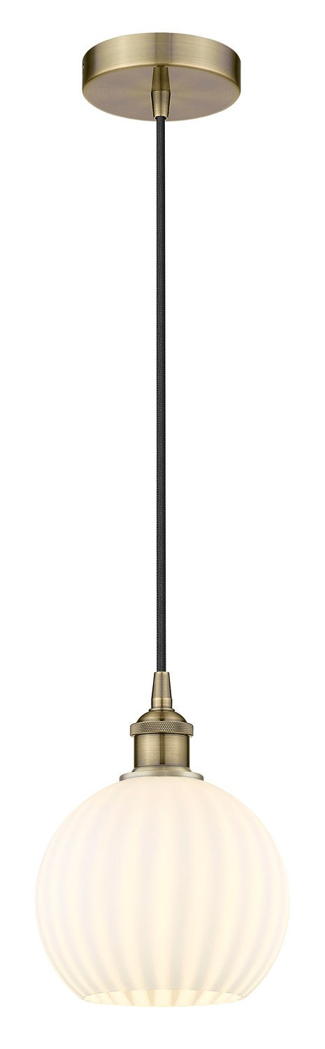 Innovations 616-1P-AB-G1217-8WV LED Mini Pendant, Antique Brass