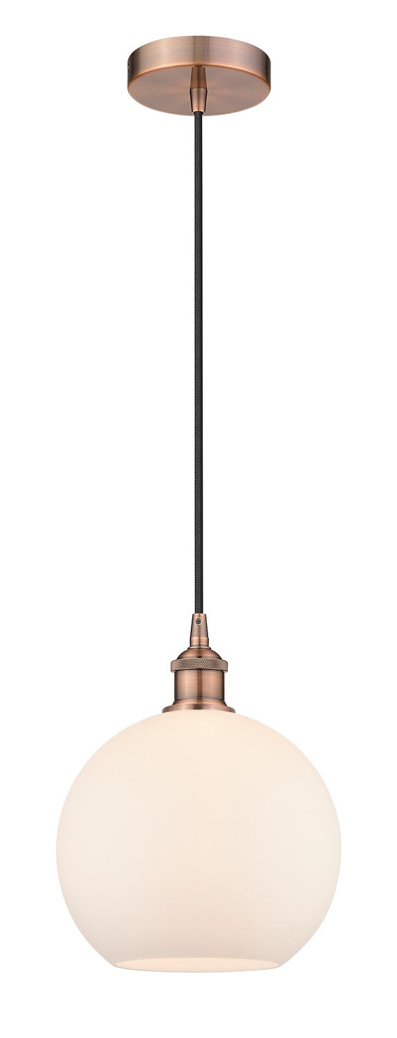 Innovations 616-1P-AC-G121-10 One Light Mini Pendant, Antique Copper