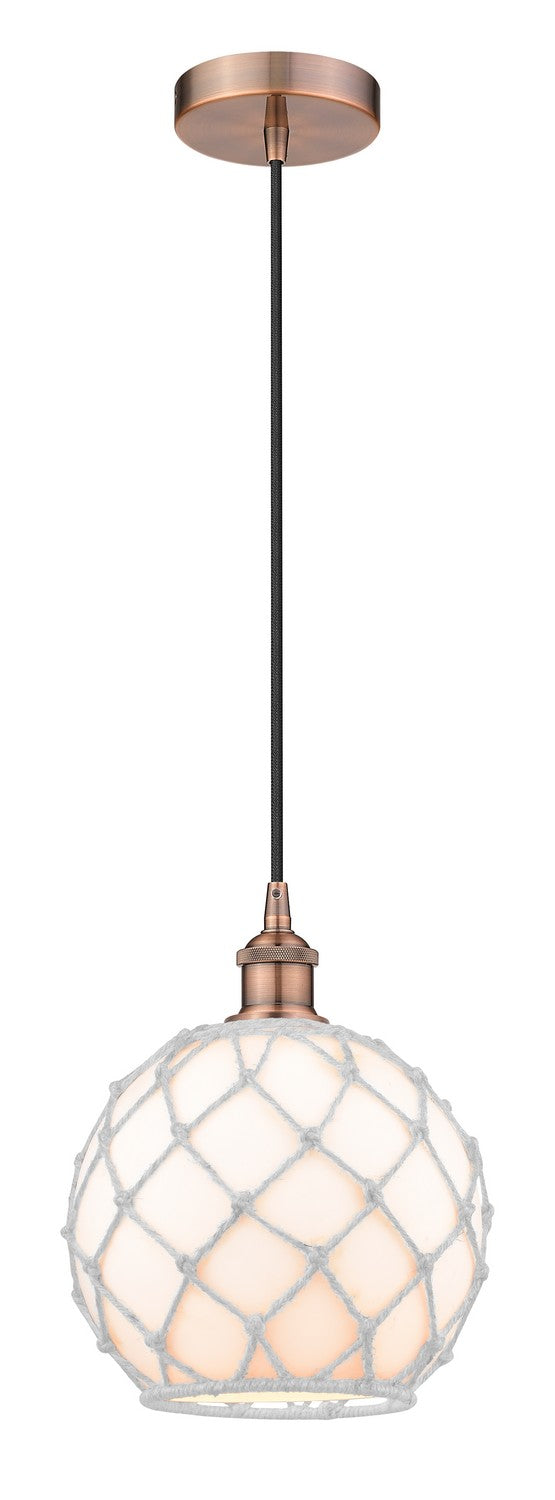 Innovations 616-1P-AC-G121-10RW One Light Mini Pendant, Antique Copper
