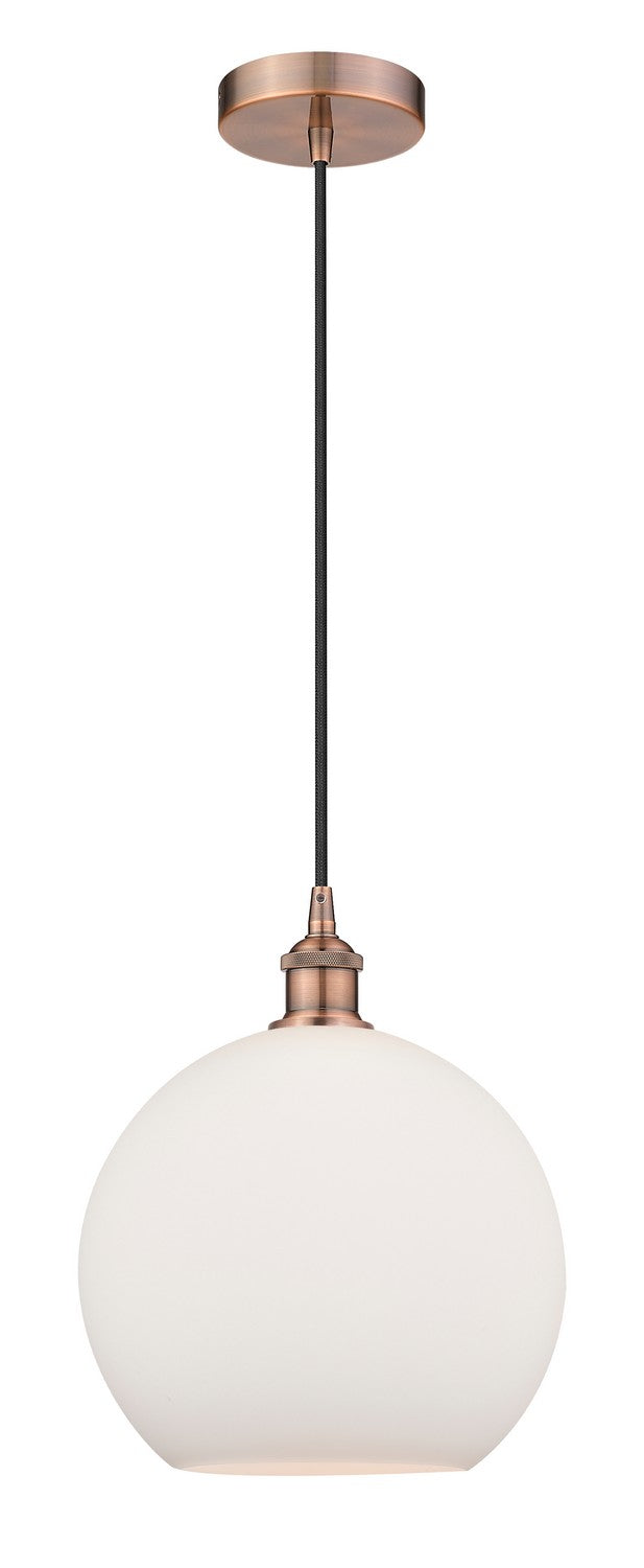 Innovations 616-1P-AC-G121-12 One Light Mini Pendant, Antique Copper