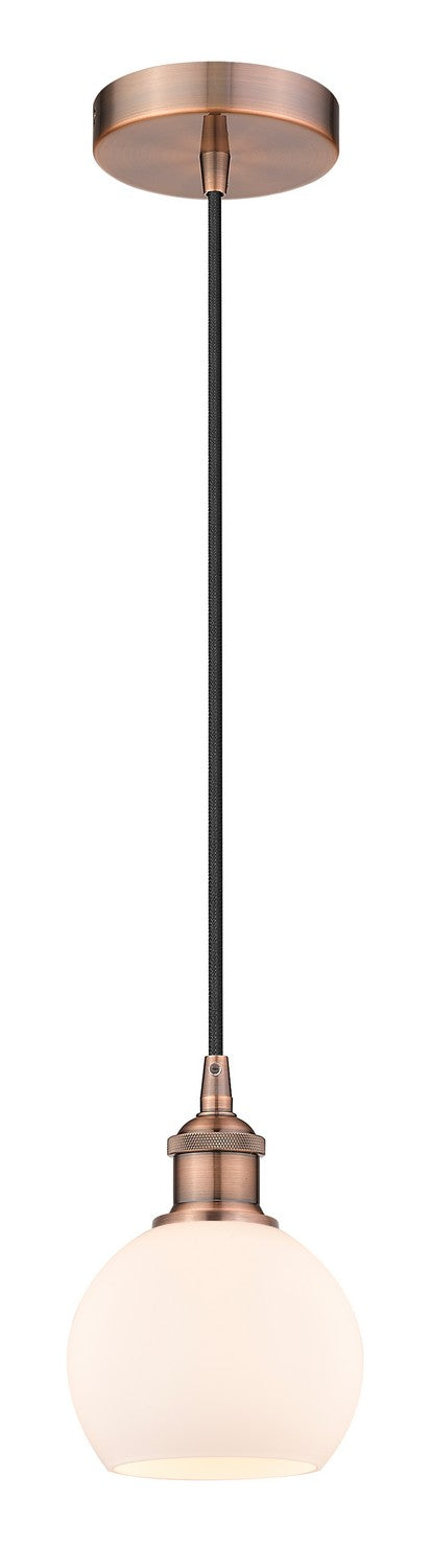 Innovations 616-1P-AC-G121-6 One Light Mini Pendant, Antique Copper