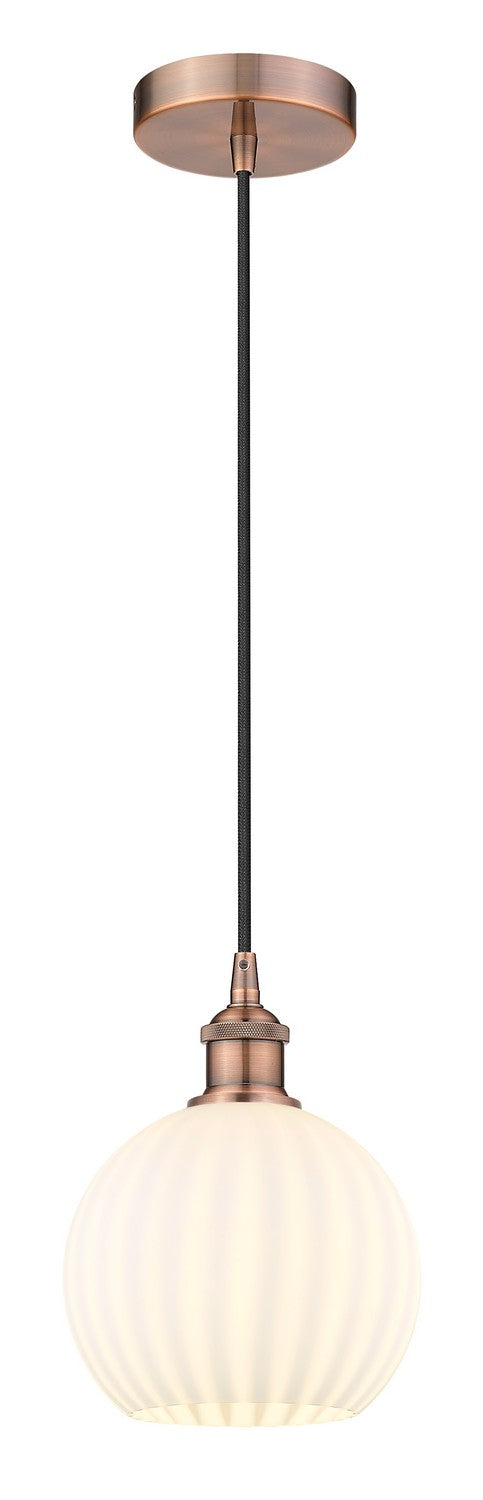 Innovations 616-1P-AC-G1217-8WV LED Mini Pendant, Antique Copper