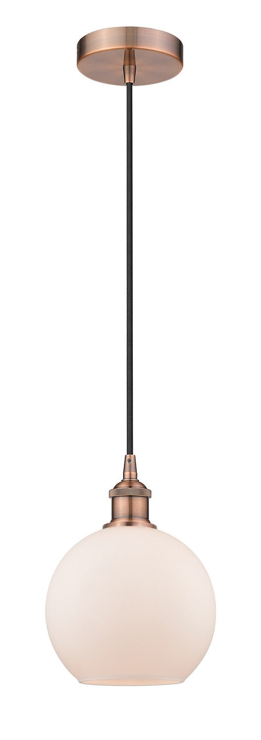 Innovations 616-1P-AC-G121-8 One Light Mini Pendant, Antique Copper
